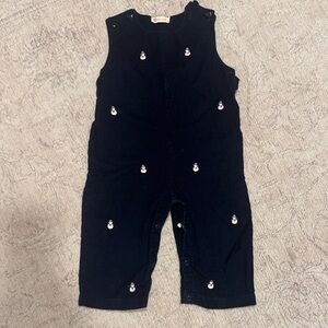 Baby Luigi Overalls with Snowman Embroidery